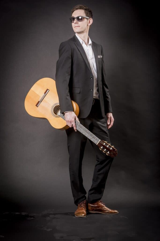 Nærbillede af en klassisk guitar
