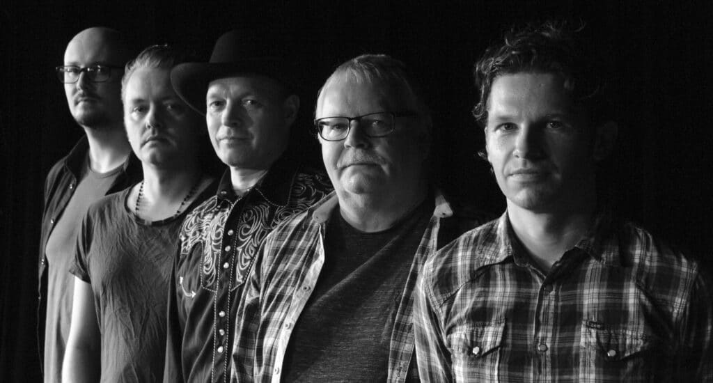 Creedence Tribute, gruppeportræt i sort-hvid