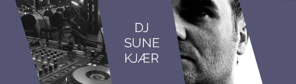DJ Sune Kjær, banner med navn og portræt