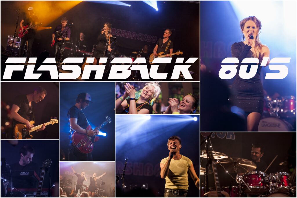 Flashback 80’s logo med koncertbilleder