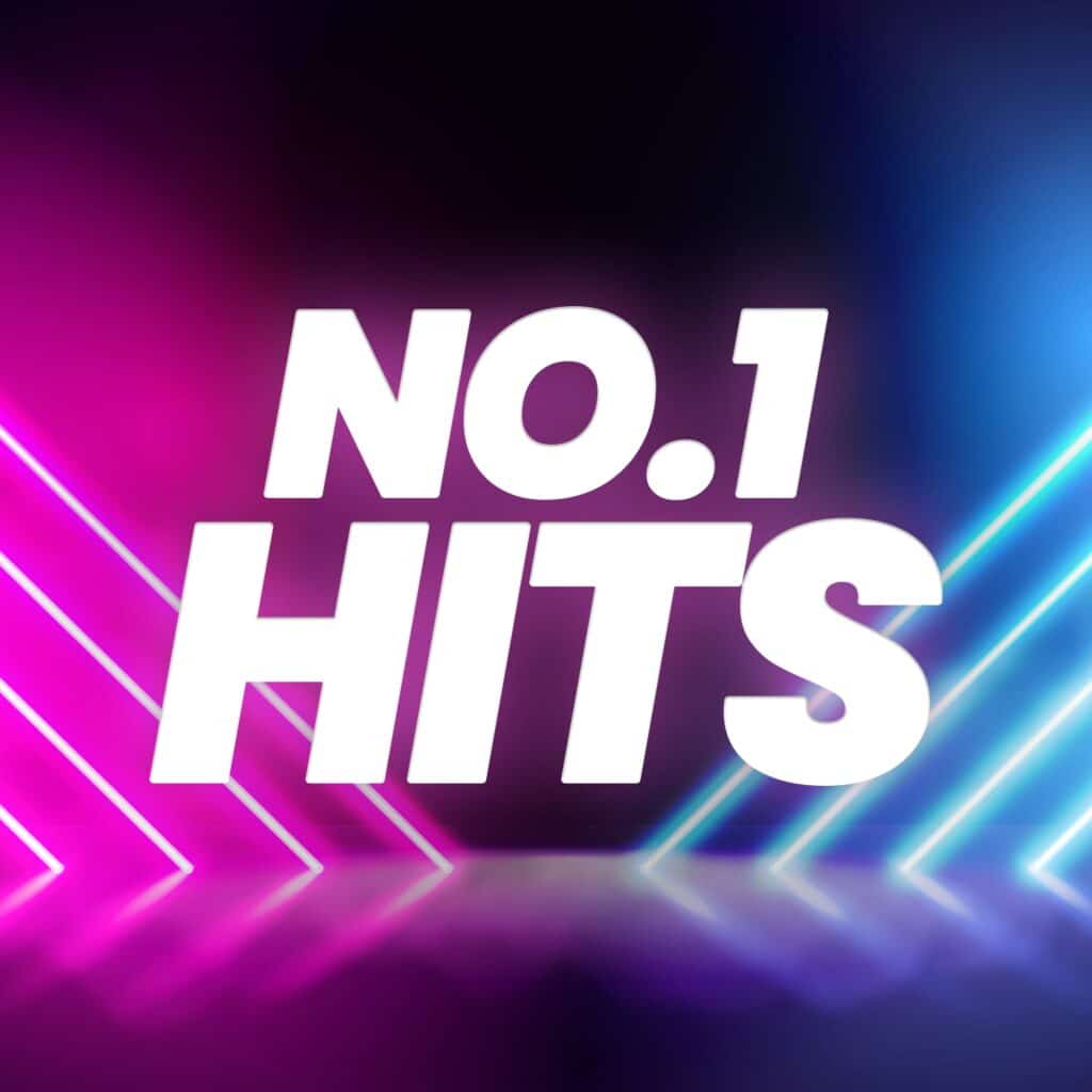 Logo for No. 1 Hits band på lilla baggrund
